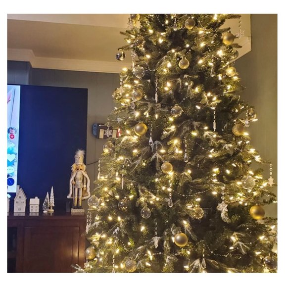 Snowflake Christmas Ornaments 38pc Beads Holiday Decor Xmas Tree Decorations - Picture 5 of 6